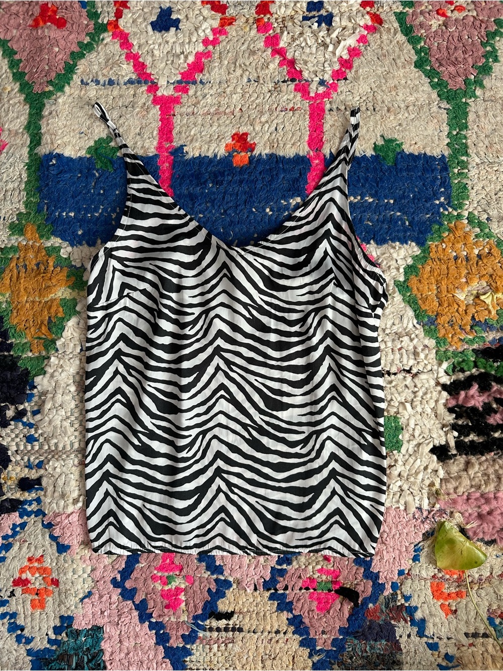 Banana Republic Black & White Zebra Satin Cami